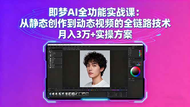 即梦AI全功能实战课：从静态创作到动态视频的全链路技术 月入3万+实操方案 – 战狼项目网_分享创业资讯_最新网络项目资源-生财有道