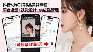 抖音/小红书饰品卖货课程：平台运营+视觉设计+供应链管理，单账号月销5万 – 战狼项目网_分享创业资讯_最新网络项目资源-生财有道