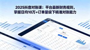 2025抖音 对账课：平台最新财务规则 掌握日均10万+订单量级下精准对账能力 – 战狼项目网_分享创业资讯_最新网络项目资源-生财有道
