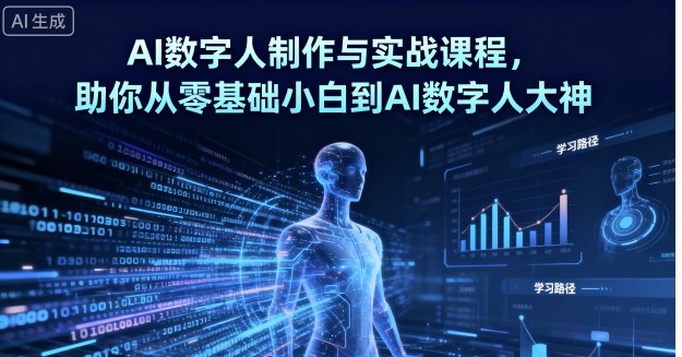 AI数字人制作与实战课程，助你从零基础小白到AI数字人大神 – 战狼项目网_分享创业资讯_最新网络项目资源-生财有道
