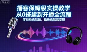 播客保姆级实操教学，从0搭建到开播全流程，零经验也能做，低粉也能高变现 – 战狼项目网_分享创业资讯_最新网络项目资源-生财有道