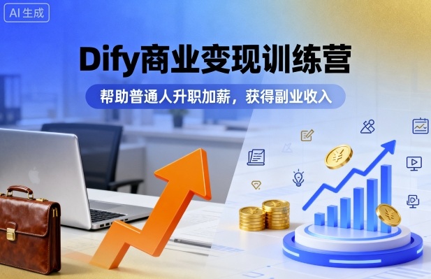 Dify商业变现训练营，帮助普通人升职加薪，获得副业收入 – 战狼项目网_分享创业资讯_最新网络项目资源-生财有道