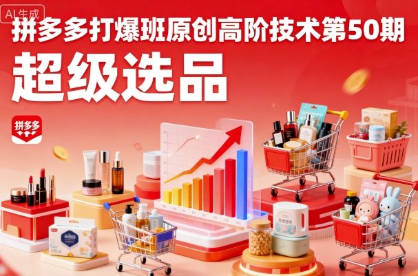 拼多多打爆班原创高阶技术第50期，超级选品 – 战狼项目网_分享创业资讯_最新网络项目资源-生财有道