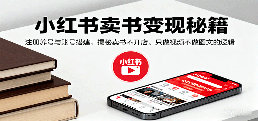 小红书卖书变现秘籍，注册养号与账号搭建，揭秘卖书不开店、只做视频不做图文的逻辑 – 战狼项目网_分享创业资讯_最新网络项目资源-生财有道