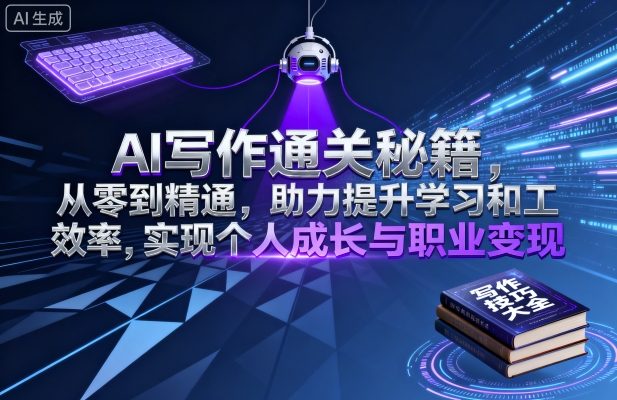 AI写作通关秘籍，从零到精通，助力提升学习和工作效率，实现个人成长与职业变现 – 战狼项目网_分享创业资讯_最新网络项目资源-生财有道
