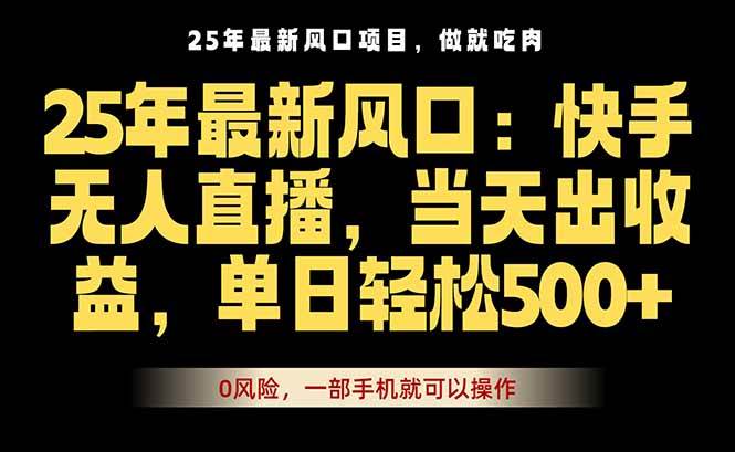 25年最新无人直播玩法，当天秒出单，一部手机就可操作 – 战狼项目网_分享创业资讯_最新网络项目资源-生财有道