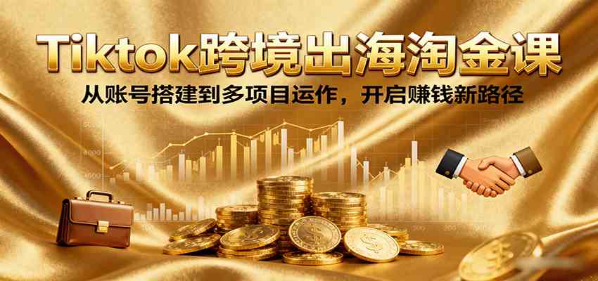 Tiktok跨境出海淘金课，从账号搭建到多项目运作，开启赚钱新路径 – 战狼项目网_分享创业资讯_最新网络项目资源-生财有道