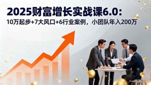 2025财富增长实战课6.0：10万起步+7大风口+6行业案例，小团队年入200万 – 战狼项目网_分享创业资讯_最新网络项目资源-生财有道