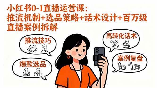 小红书0-1直播运营课：推流机制+选品策略+话术设计+百万级直播案例拆解 – 战狼项目网_分享创业资讯_最新网络项目资源-生财有道
