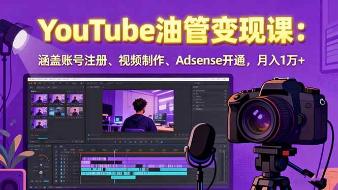 2025YouTube油管变现课：涵盖账号注册、视频制作、Adsense开通，月入1万+ – 战狼项目网_分享创业资讯_最新网络项目资源-生财有道