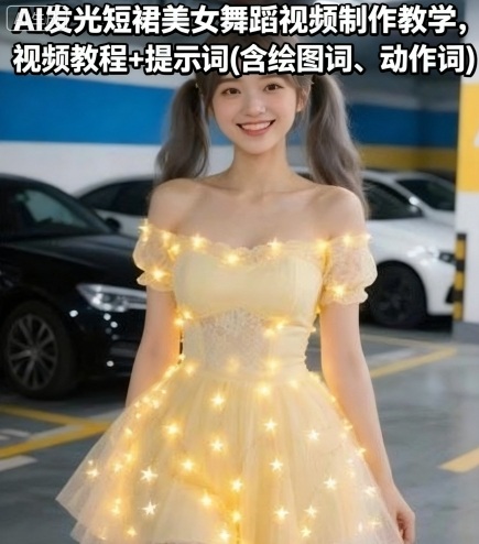 AI发光短裙美女舞蹈视频制作教学，视频教程+提示词(含绘图词、动作词) – 战狼项目网_分享创业资讯_最新网络项目资源-生财有道
