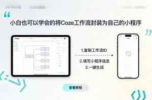 小白也可以学会的将coze工作流封装为自己的小程序 – 战狼项目网_分享创业资讯_最新网络项目资源-生财有道