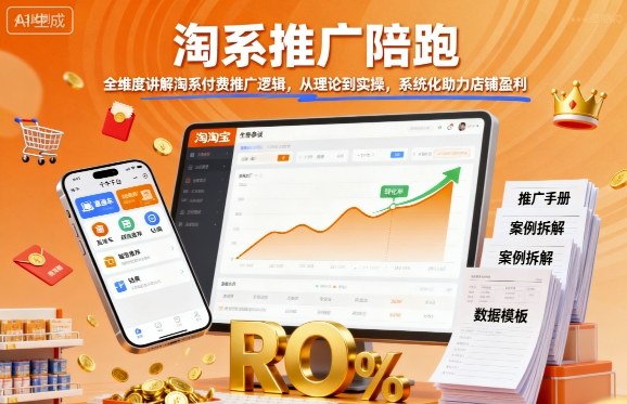 淘系推广陪跑，全维度讲解淘系付费推广逻辑，从理论到实操，系统化助力店铺盈利 – 战狼项目网_分享创业资讯_最新网络项目资源-生财有道
