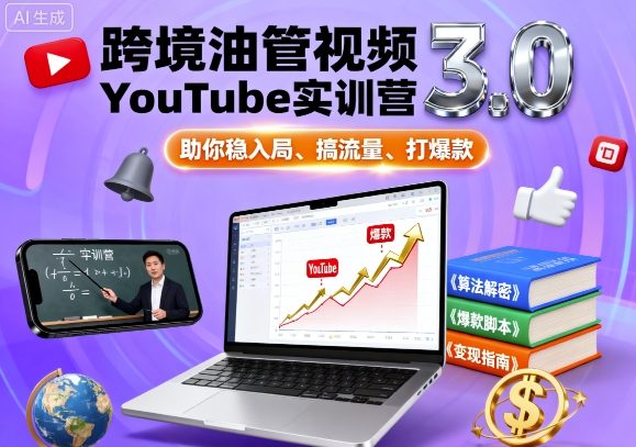 跨境油管视频YouTube实训营3.0，助你稳入局、搞流量、打爆款 – 战狼项目网_分享创业资讯_最新网络项目资源-生财有道