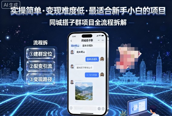 实操简单，变现难度低，最适合新手小白做的项目，每天轻松收入3张，同城搭子群项目全流程拆解 – 战狼项目网_分享创业资讯_最新网络项目资源-生财有道