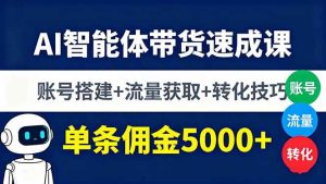 AI智能体带货速成课，账号搭建+流量获取+转化技巧，单条佣金5000+ – 战狼项目网_分享创业资讯_最新网络项目资源-生财有道