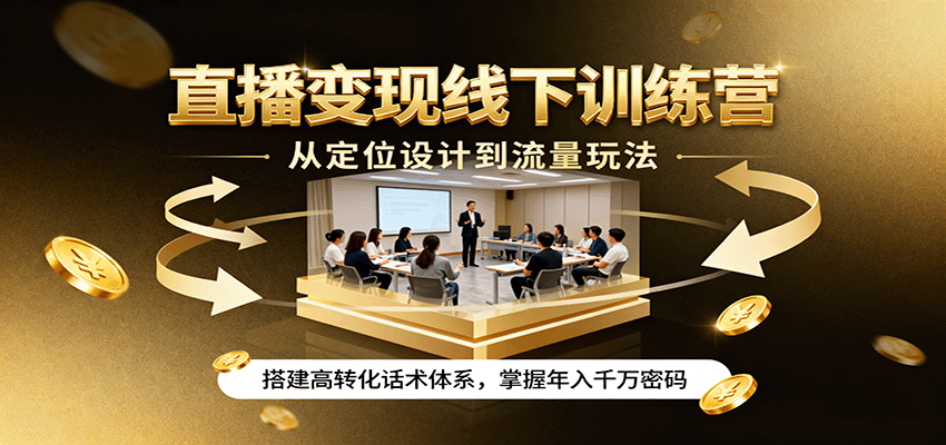 直播变现线下训练营，从定位设计到流量玩法，搭建高转化话术体系，掌握年入千万密码 – 战狼项目网_分享创业资讯_最新网络项目资源-生财有道