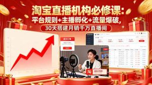 淘宝直播机构必修课：平台规则/主播孵化/流量爆破,30天搭建月销千万直播间 – 战狼项目网_分享创业资讯_最新网络项目资源-生财有道