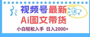 视频号最新AI图文带货，每天几分钟，小白轻松入手，日入2000+ – 战狼项目网_分享创业资讯_最新网络项目资源-生财有道