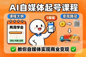 AI自媒体起号课程，0基础小白两周学会，教你自媒体实现商业变现 – 战狼项目网_分享创业资讯_最新网络项目资源-生财有道