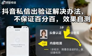 抖音私信出验证解决办法，不保证百分百，效果自测 – 战狼项目网_分享创业资讯_最新网络项目资源-生财有道