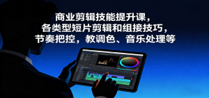 商业剪辑技能提升课，各类型短片剪辑和组接技巧，节奏把控，教调色、音乐处理等 – 战狼项目网_分享创业资讯_最新网络项目资源-生财有道