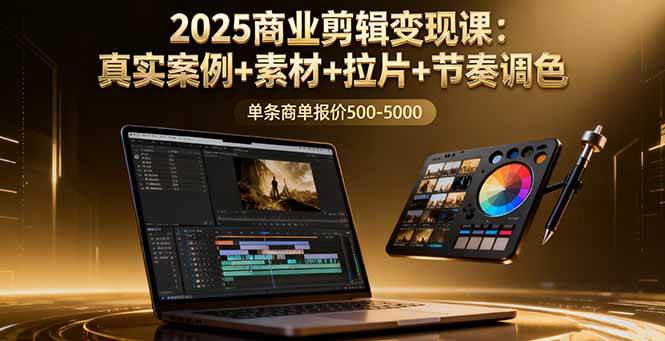 2025商业剪辑变现课：真实案例+素材+拉片+节奏调色，单条商单报价500-5000 – 战狼项目网_分享创业资讯_最新网络项目资源-生财有道