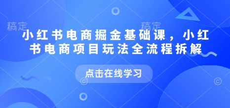 小红书电商掘金课，小红书电商项目玩法全流程拆解（更新9月） – 战狼项目网_分享创业资讯_最新网络项目资源-生财有道