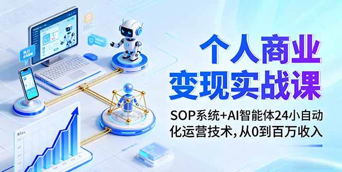 个人商业变现实战课：SOP系统+AI智能体24小自动化运营技术，从0到百万收入 – 战狼项目网_分享创业资讯_最新网络项目资源-生财有道
