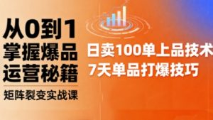 抖音小店爆品打造与矩阵裂变实战课，从0到1掌握爆品运营秘籍 – 战狼项目网_分享创业资讯_最新网络项目资源-生财有道