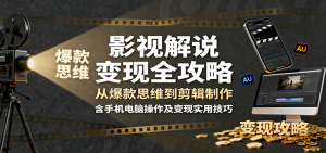 影视解说变现全攻略：从爆款思维到剪辑制作，含手机电脑操作及变现实用技巧 – 战狼项目网_分享创业资讯_最新网络项目资源-生财有道