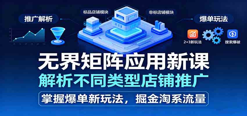 无界矩阵应用新课，解析不同类型店铺推广，掌握爆单新玩法，掘金淘系流量 – 战狼项目网_分享创业资讯_最新网络项目资源-生财有道