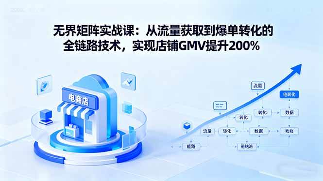 无界矩阵实战课：从流量获取到爆单转化的全链路技术，实现店铺GMV提升200% – 战狼项目网_分享创业资讯_最新网络项目资源-生财有道
