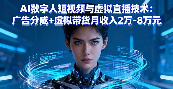 AI数字人短视频与虚拟直播技术：广告分成+虚拟带货月收入2万-8万元 – 战狼项目网_分享创业资讯_最新网络项目资源-生财有道