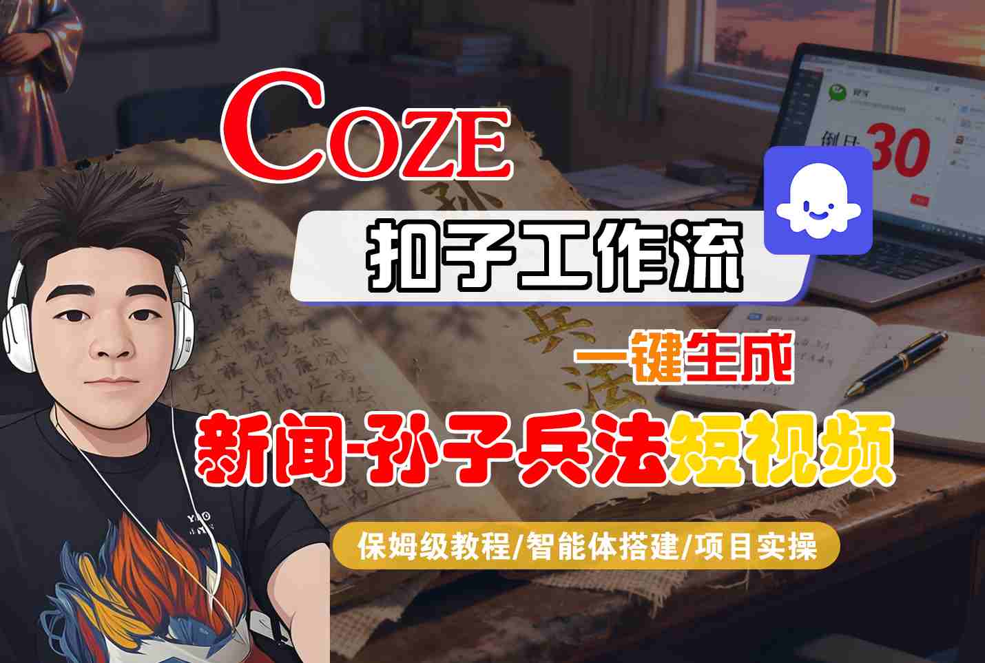 Coze扣子智能体工作流一键生成“新闻-孙子兵法“短视频，全流程保姆级教学 – 战狼项目网_分享创业资讯_最新网络项目资源-生财有道