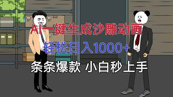 AI一键生成沙雕动画，轻松日入1000+，条条爆款，小白秒上手 – 战狼项目网_分享创业资讯_最新网络项目资源-生财有道