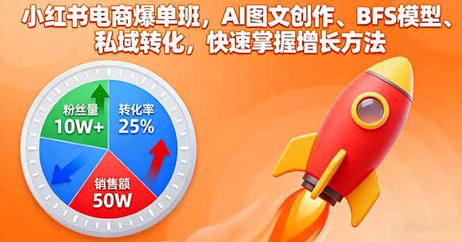 小红书电商爆单班，AI图文创作、BFS模型、私域转化，快速掌握增长方法 – 战狼项目网_分享创业资讯_最新网络项目资源-生财有道