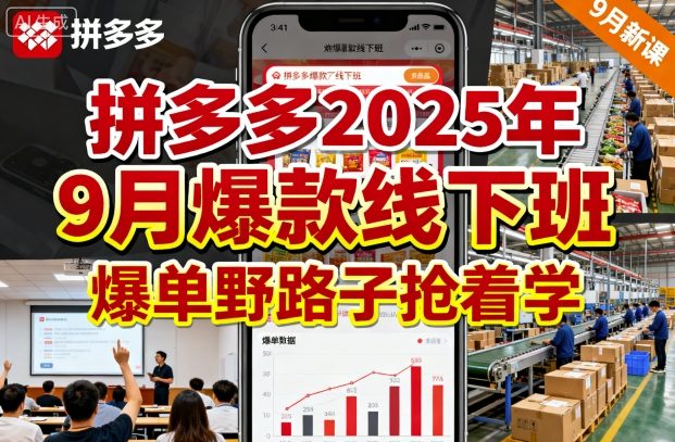 拼多多2025年9月爆款线下班，爆单野路子抢着学 – 战狼项目网_分享创业资讯_最新网络项目资源-生财有道