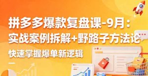 拼多多爆款复盘课-9月：实战案例拆解+野路子方法论，快速掌握爆单新逻辑 – 战狼项目网_分享创业资讯_最新网络项目资源-生财有道