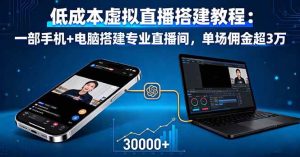 低成本虚拟直播搭建教程：一部手机+电脑搭建专业直播间，单场佣金超3万 – 战狼项目网_分享创业资讯_最新网络项目资源-生财有道