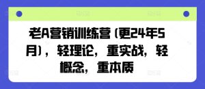 老A营销训练营(更25年10月)，轻理论，重实战，轻概念，重本质 – 战狼项目网_分享创业资讯_最新网络项目资源-生财有道