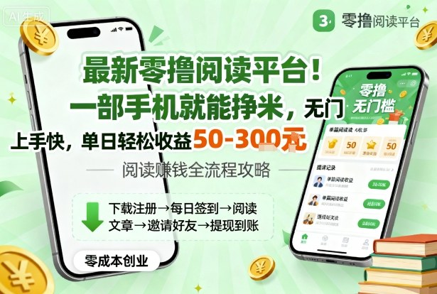最新零撸阅读平台！一部手机就能挣米，无门槛上手快，单日轻松收益50-3张【揭秘】 – 战狼项目网_分享创业资讯_最新网络项目资源-生财有道