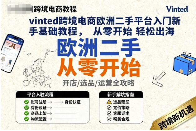 vinted跨境电商欧洲二手平台入门新手基础教程，从零开始轻松出海 – 战狼项目网_分享创业资讯_最新网络项目资源-生财有道