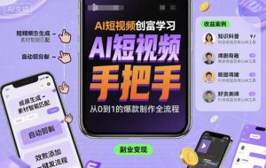 AI短视频创富学习，手把手教会你制作AI短视频 – 战狼项目网_分享创业资讯_最新网络项目资源-生财有道