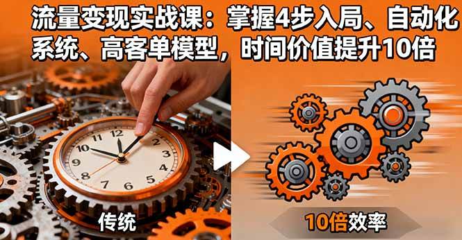 流量变现实战课：掌握4步入局、自动化系统、高客单模型，时间价值提升10倍 – 战狼项目网_分享创业资讯_最新网络项目资源-生财有道