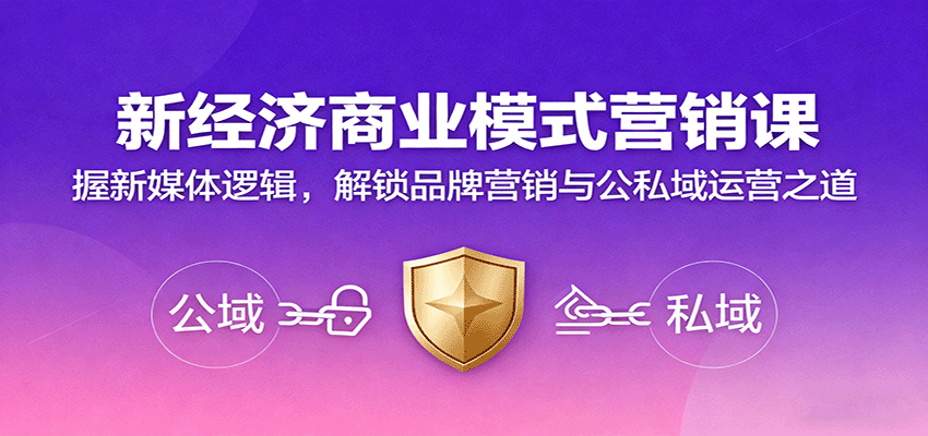 新经济商业模式营销课，握新媒体逻辑，解锁品牌营销与公私域运营之道 – 战狼项目网_分享创业资讯_最新网络项目资源-生财有道