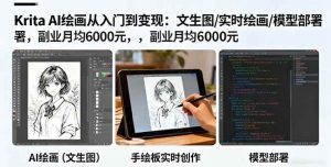 Krita AI绘画从入门到变现:文生图/实时绘画/模型部署,副业月均6000元 – 战狼项目网_分享创业资讯_最新网络项目资源-生财有道