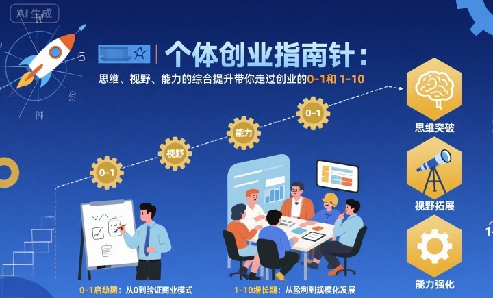 个体创业指南针，思维、视野、能力的综合提升带你走过创业的0-1和1-10【音频】 – 战狼项目网_分享创业资讯_最新网络项目资源-生财有道