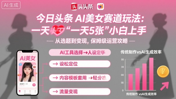今日头条AI美女赛道玩法，一天轻松5张，小白轻松上手 – 战狼项目网_分享创业资讯_最新网络项目资源-生财有道