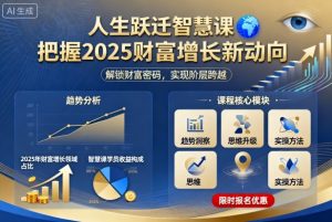 人生跃迁智慧课，把据2025财富增长新动向 – 战狼项目网_分享创业资讯_最新网络项目资源-生财有道